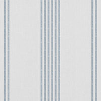 Brea Agate Blue-WHT - White fabric with Striped Blue print