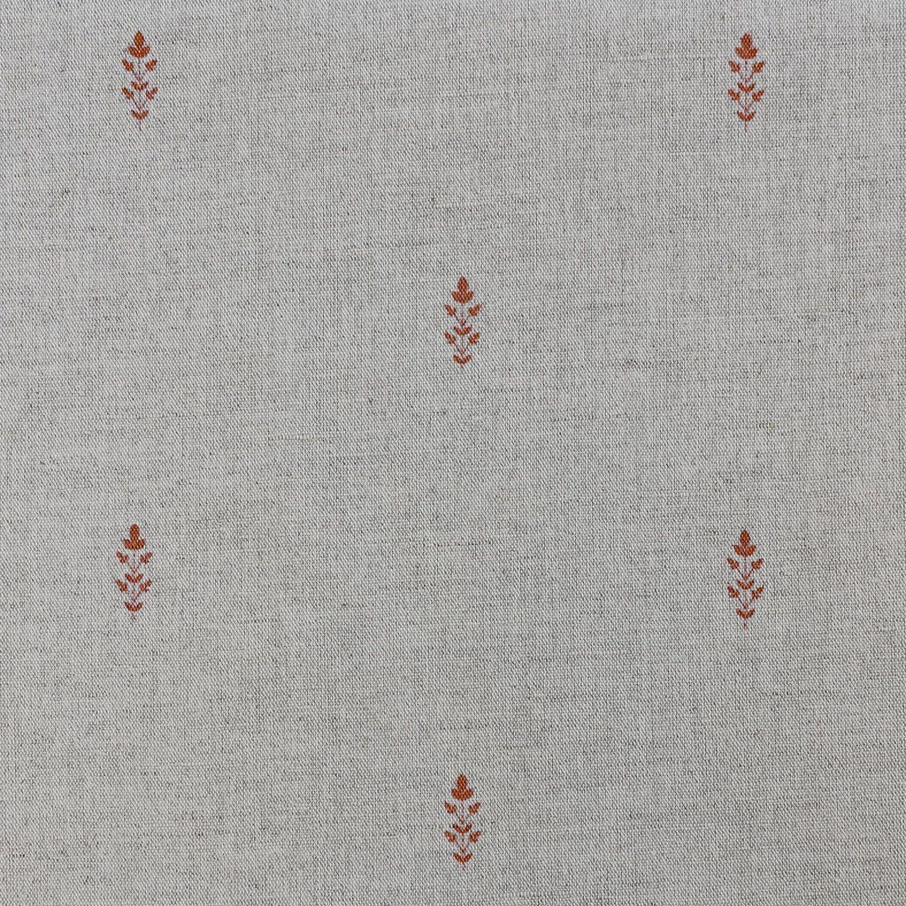 Asli Terracotta - Natural fabric with classical Orange pattern