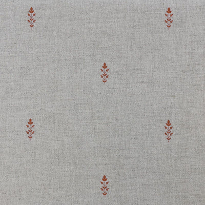 Asli Terracotta - Natural fabric with classical Orange pattern