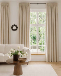 Beige Linen curtains with pencil pleat heading. Soft Linen Cotton material. Enni Dusty Chalk by Ada & Ina