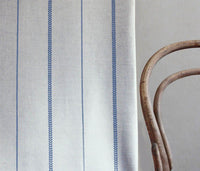Berit-NAT Night Blue - curtain fabric with Blue striped print
