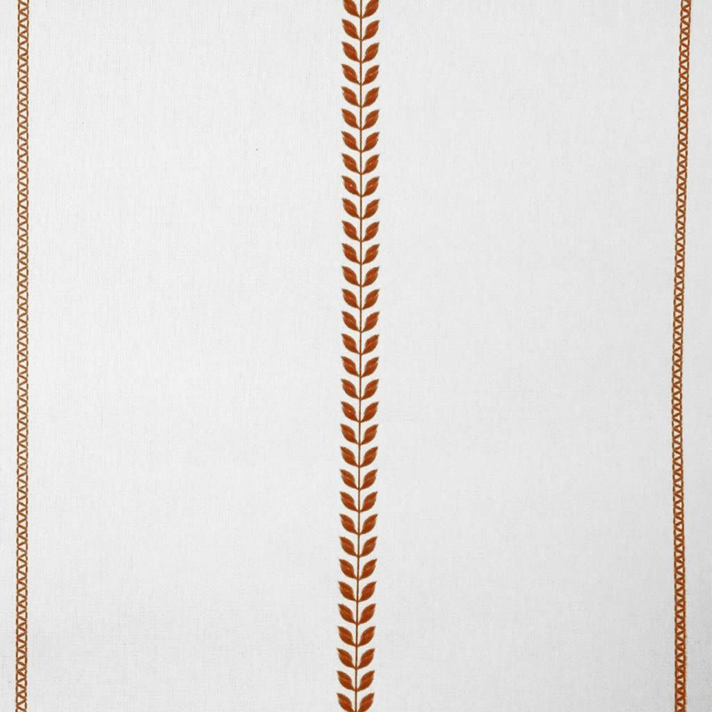Berit Terracotta - curtain fabric with Orange striped print