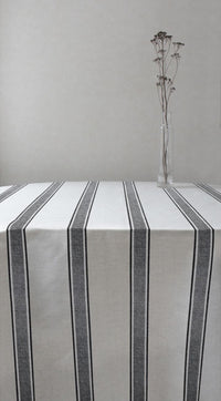 Bella Black - Curtain fabric with Black stripes