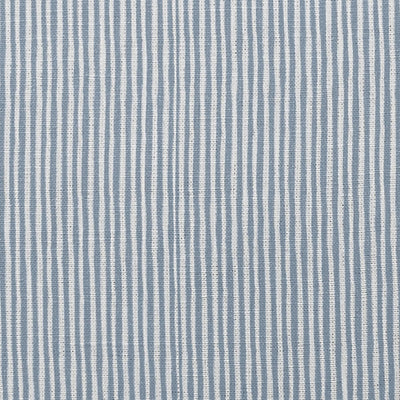 Maisa Blue Grey - Linen curtain fabric, Blue stripes