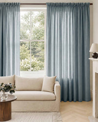 Blue Linen Curtains. Mariana Blue River by Ada & Ina