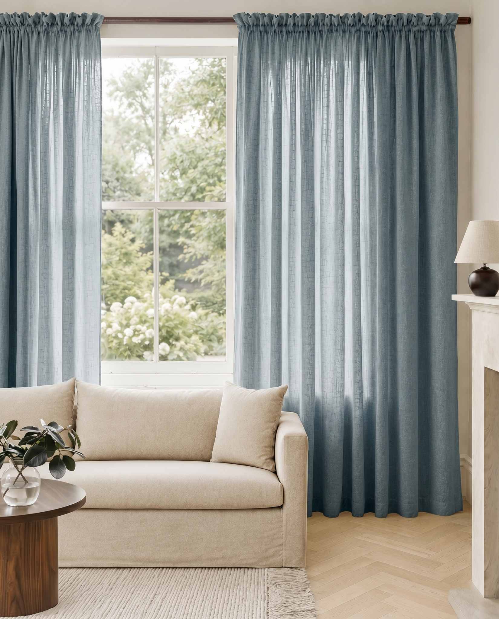 Blue Linen Curtains. Mariana Blue River by Ada & Ina
