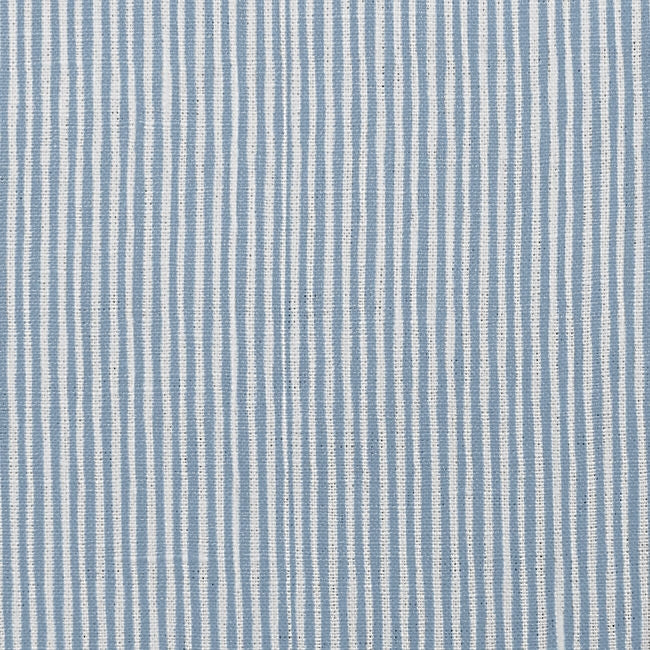 Maisa Blue Mist - Linen curtain fabric, Blue stripes