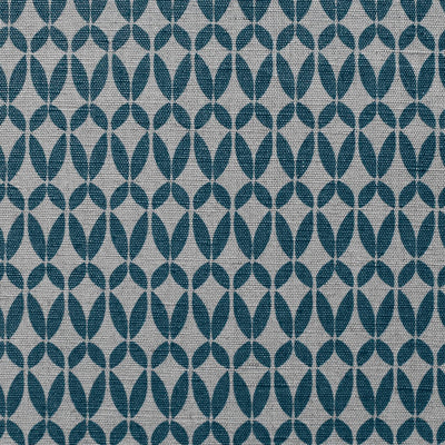 Siruna Blue Stone - Natural curtain fabric, Blue contemporary print