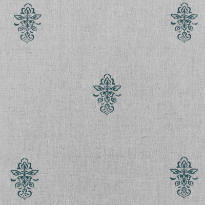 Lisana NAT Blue Stone - Curtain fabric with Light Blue abstract print