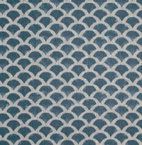 Erle Blue Stone - Natural curtain fabric, Blue contemporary print