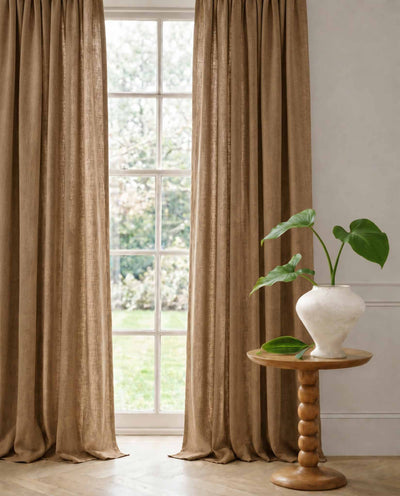 Bronze Brown Linen Curtains with cotton lining. Made of soft Linen Cotton. Enni Bronze by Ada & Ina