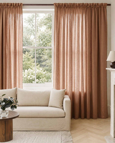 Brown Linen Curtains. Mariana Copper Smoke by Ada & Ina