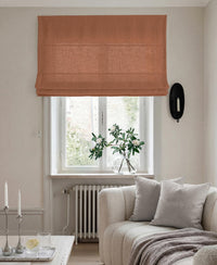 Brown 100% Linen Roman blind. Bea Terracotta by Ada & Ina Fabrics