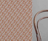 Edlyn Burnt Orange - Curtain fabric with Orange abstract botanical print