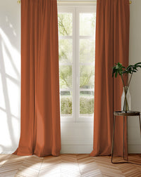 Burnt Orange curtains made of 100% Cotton fabric