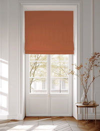 Burnt Orange roman blind made of 100% Cotton fabric