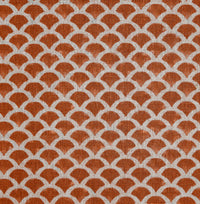 Erle Terracotta - Natural curtain fabric, Orange contemporary print