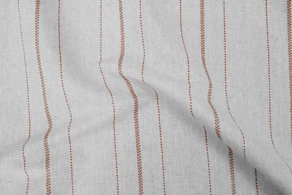 Inari Burnt Orange - Curtain fabric with Orange striped print