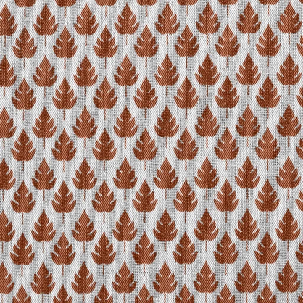 Kira-INV Burnt Orange - Curtain fabric with Orange botanical print