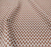 Kira-INV Burnt Orange - Curtain fabric with Orange botanical print