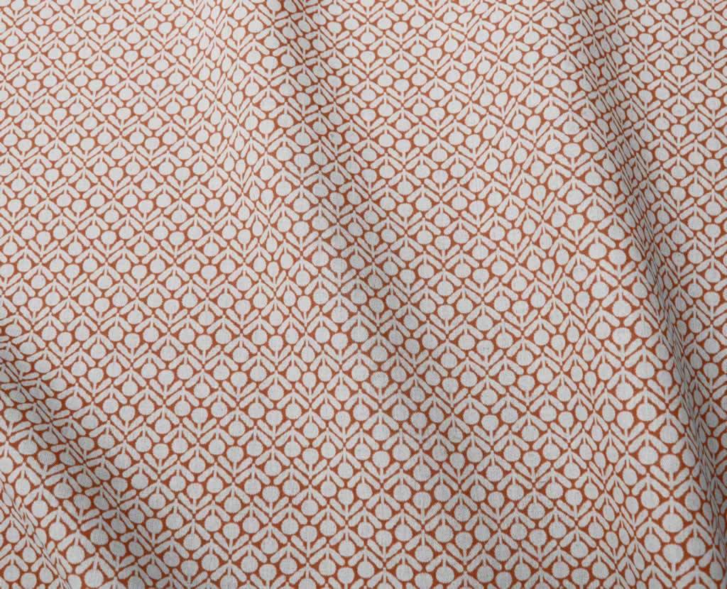 Nessa Burnt Orange - Curtain fabric with Orange abstract print