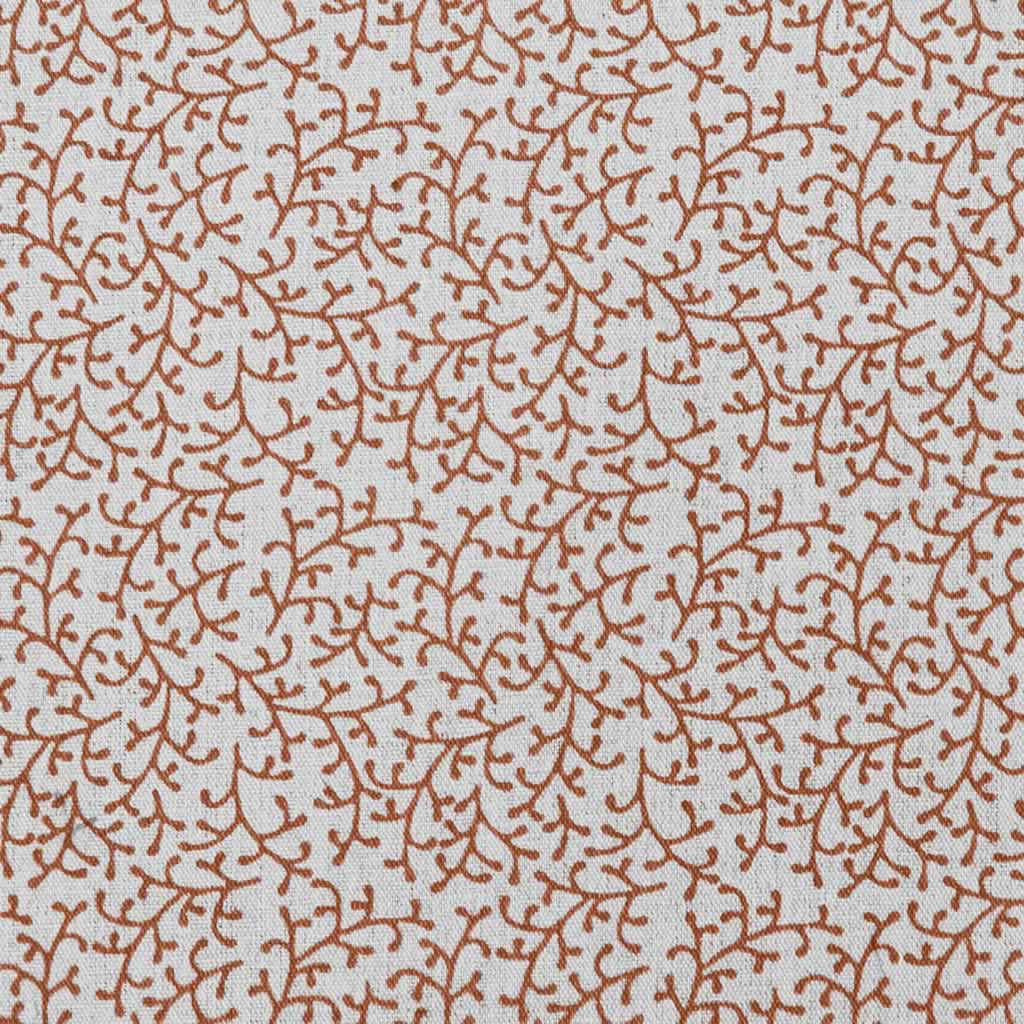 Phila Burnt Orange - Curtain fabric with Orange botanical print