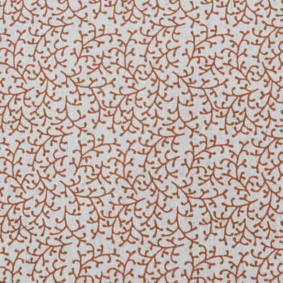 Phila Burnt Orange - Curtain fabric with Orange botanical print