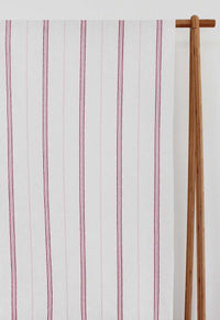 Elise Red-WHT - Dusty Pink and Dream Red - vertical two tone striped fabric