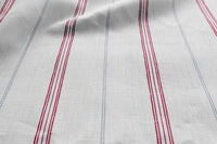 Elise Dream Red-WHT - vertical two tone striped fabric.