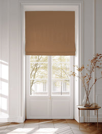 Brown cotton roman blind