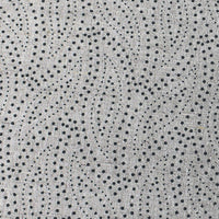 Pia Charcoal - Curtain fabric, abstract grey leaf pattern