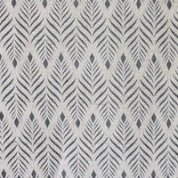 Sylvia Charcoal - Grey abstract print on Natural fabric