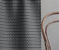 Siruna Charcoal - Natural curtain fabric, Dark Grey contemporary print