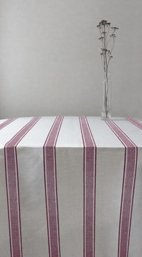 Bella Cherry - Curtain fabric with Red stripes