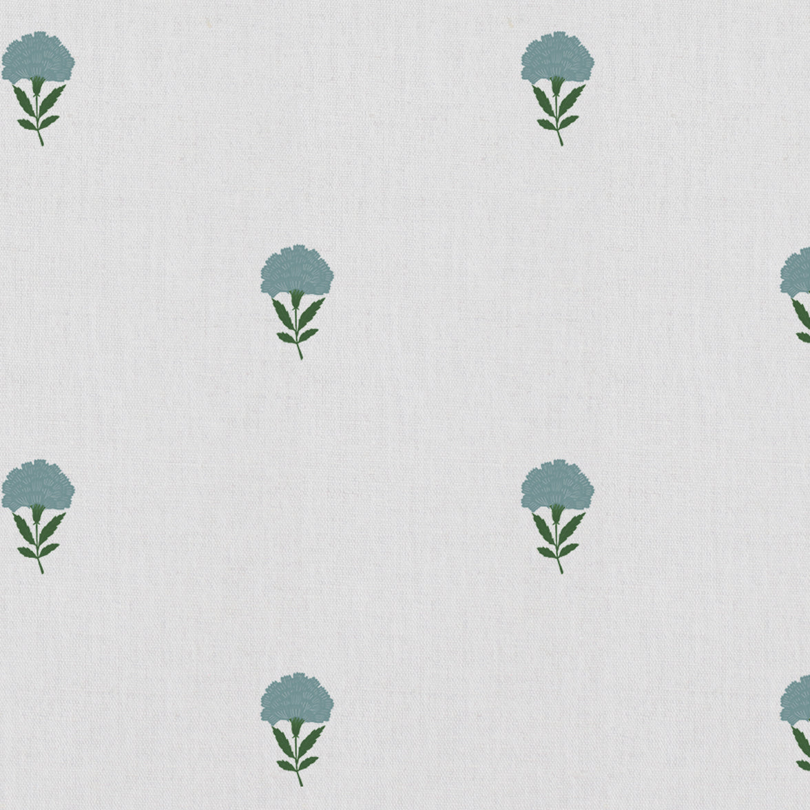 Cheynne Blue Grey - curtain fabric with Blue floral print