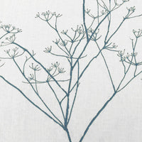Cicely Agate Blue - White curtain fabric, Blue botanical print