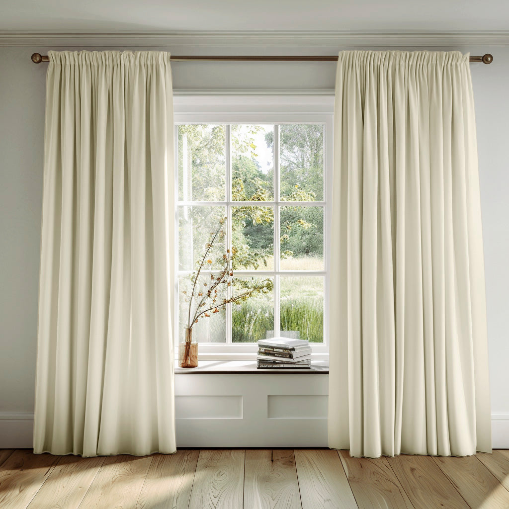Cream curtains made of 100% cotton fabric Amara Cream