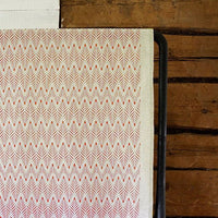 Sylvia Crimson Red - Red abstract print on Natural fabric
