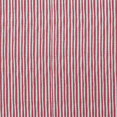 Maisa Crimson Red - Linen curtain fabric, Red stripes