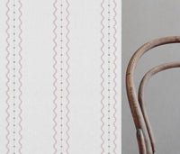 Daphne Peony-WHT - White fabric with Pale Pink Print. Abstract Print, Linen Mix