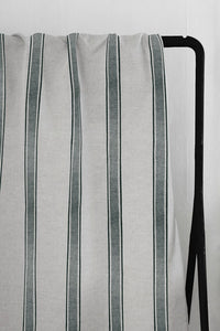 Bella Dark Pine - Curtain fabric with Dark Green stripes