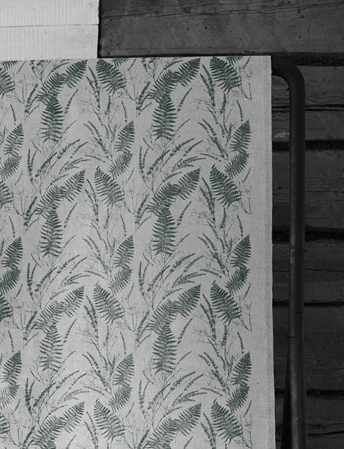 Fernia Dark Pine - Fabric for curtains with Dark Green pattern