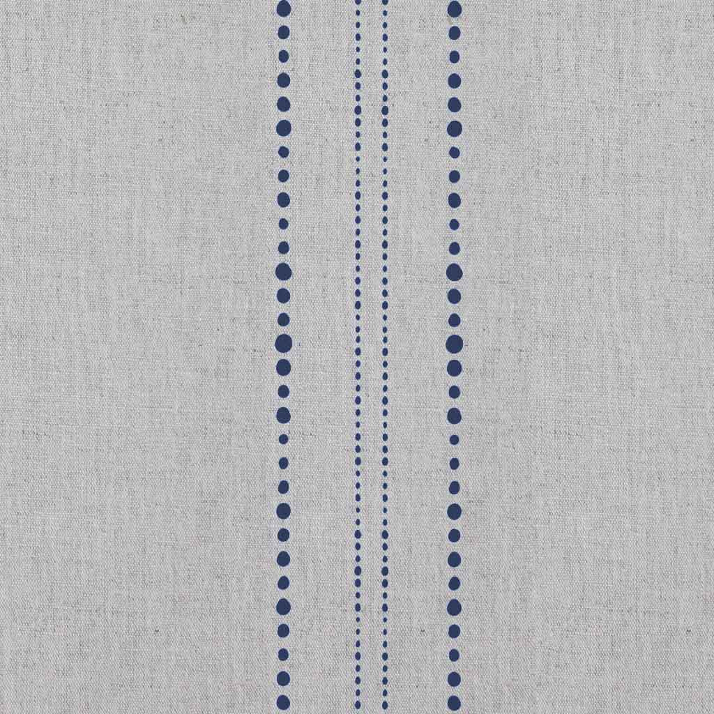 Reyna Deep Blue - Natural fabric with Dotted Striped Dark Blue print