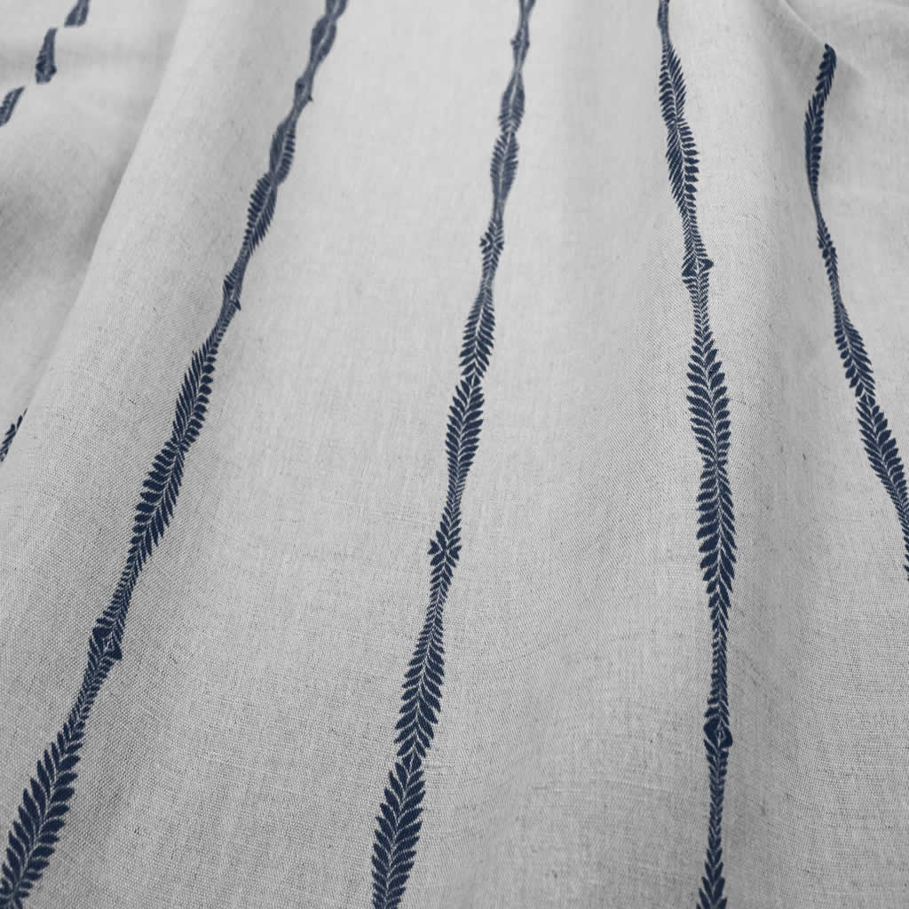 Irina Deep Blue - Curtain fabric with Dark Blue abstract print
