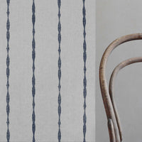 Irina Deep Blue - Curtain fabric with Dark Blue abstract print