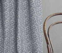 Phila Deep Blue - Curtain fabric with Dark Blue botanical print