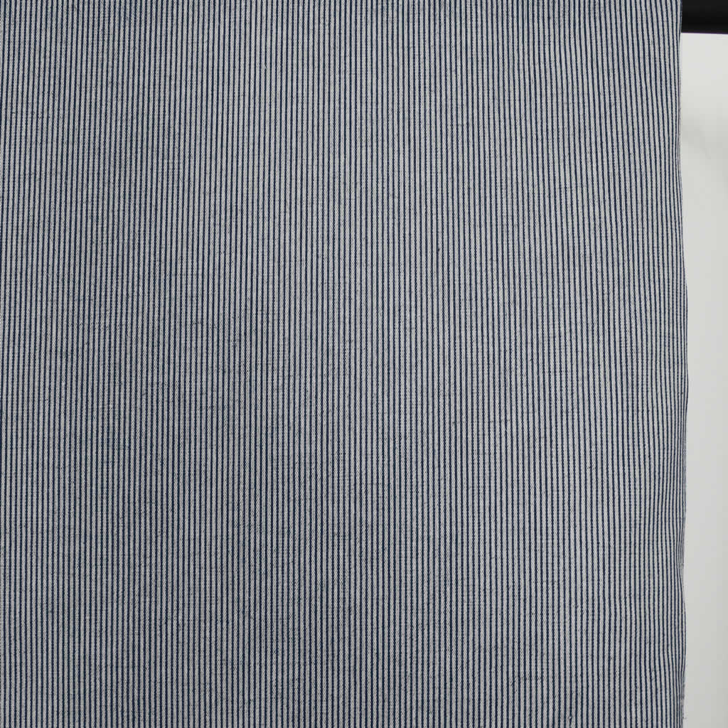 Pinni Deep Blue - Curtain fabric with Dark Blue striped print