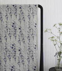 Breeze Deep Blue - Curtain fabric with Dark Blue botanical pattern