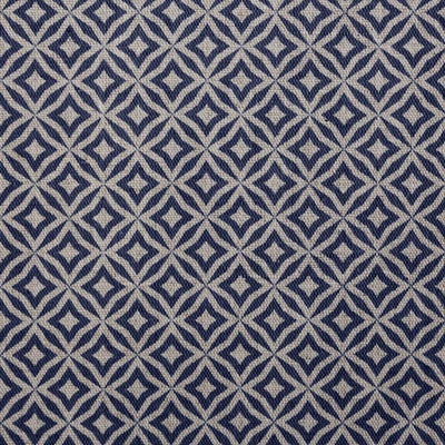 Nella Deep Blue- Fabric for curtains printed with Deep Blue