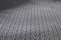 Ollie Deep Blue Curtain fabric, abstract blue herringbone pattern